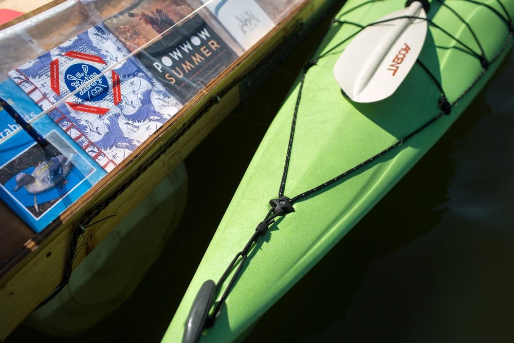 Book shelves on the Floating Library