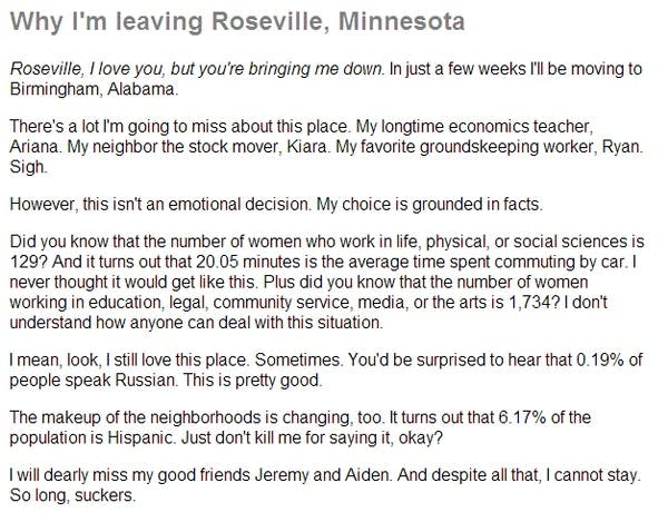 Why I’m leaving (your city here)