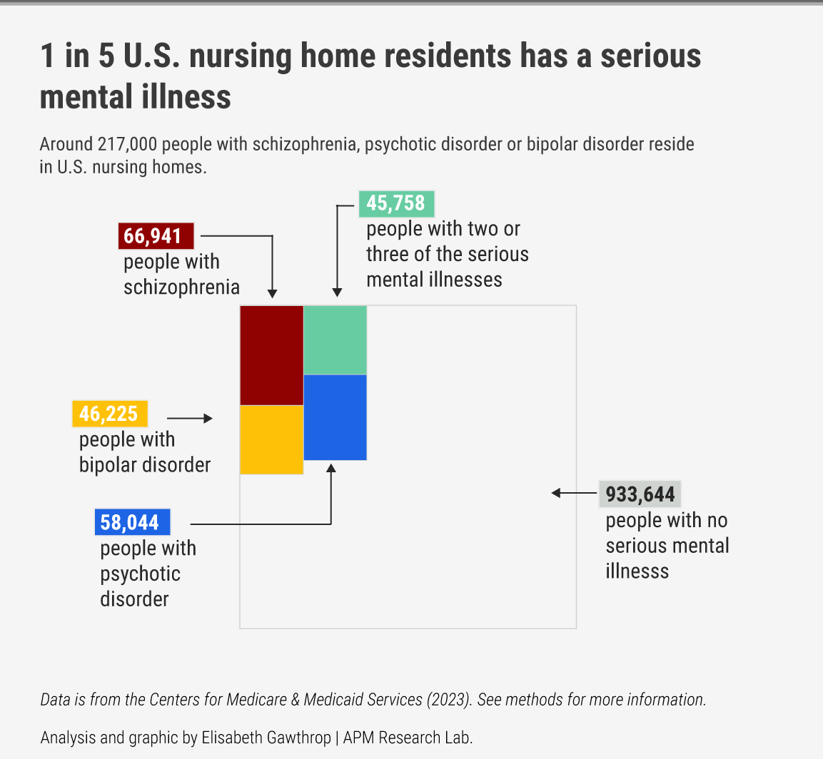 1 in 5 nursing home residents has a serious mental illness