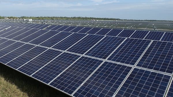 A view of a solar farm under construction in Punta Gorda, Florida.