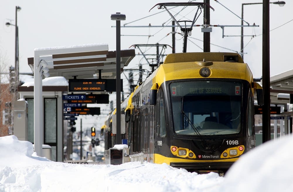 Light rail testing on University Avenue.