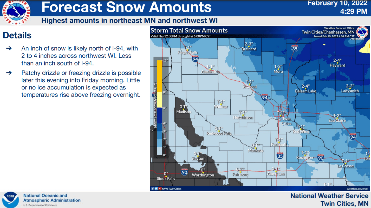 Snowfall totals