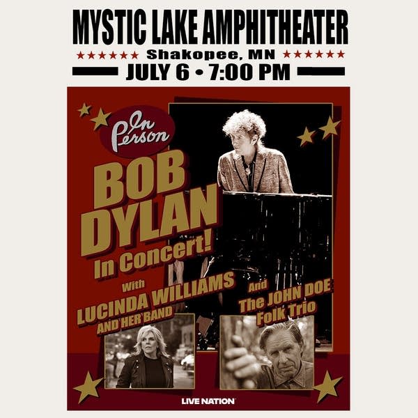 Bob Dylan with Lucinda Williams at Mystic Lake Amphitheater 2026