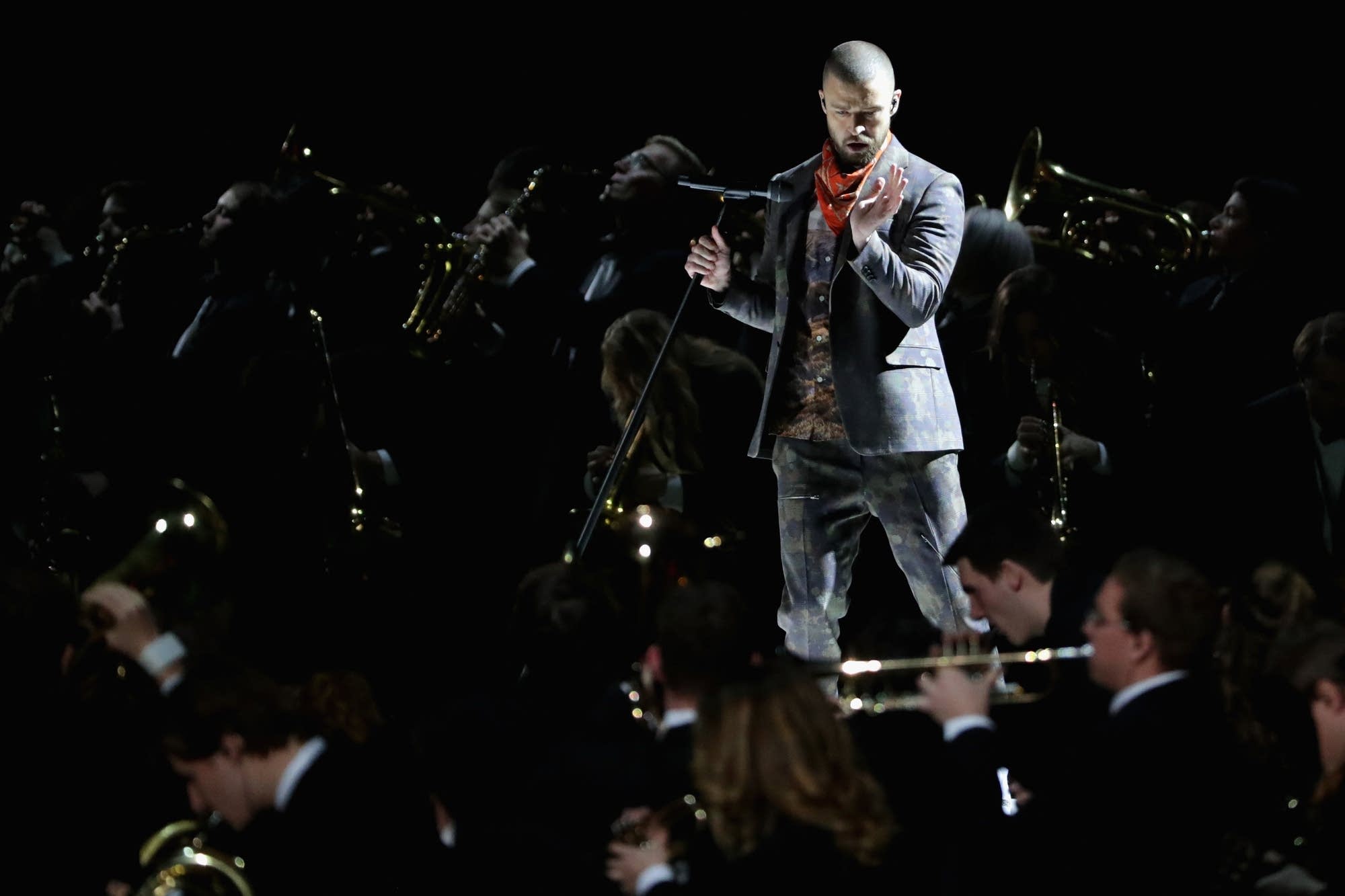 Justin Timberlake performs with the U band.