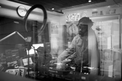 Carbon Sound's Julian Green works in the studio.