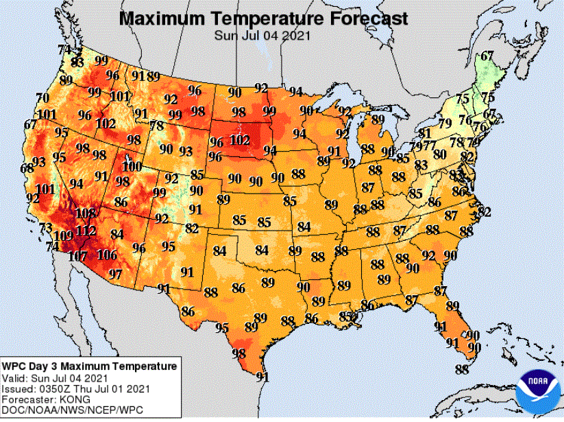 Warm, dry days to kick off July. Hot Fourth of July weekend