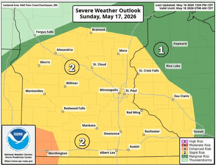Multiple rounds of strong storms expected Sunday and Monday