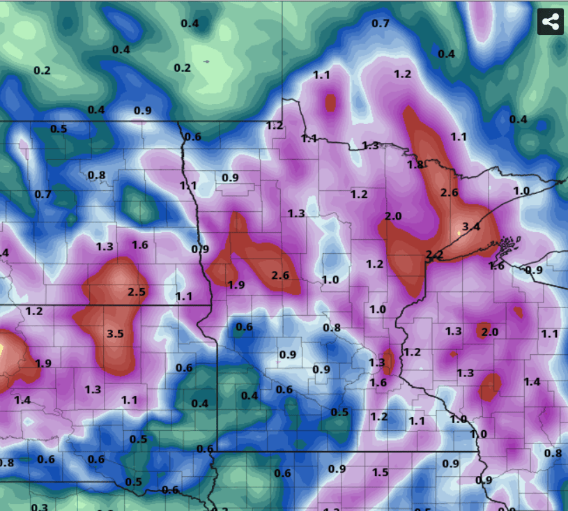 Weekend soaking rainfall chances increasing; severe risk Saturday MPR