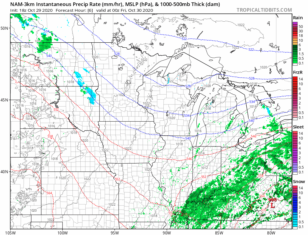 NOAA NAM 3 km model through 7 am Friday