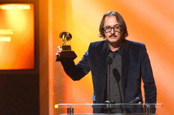 Producer Butch Vig accepts the Best Compilation Soundtrack for Visual Media for 'Sound City: Real to Reel' onstage during the 56th GRAMMY Awards Pre-Telecast Show at Nokia Theatre L.A. Live on January 26, 2014, in Los Angeles.