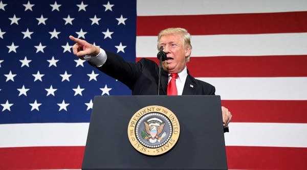 

US President Donald Trump participates in a tax reform kickoff event at the Loren Cook Company in Springfield, MO, on August 30, 2017.

