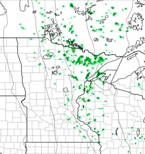 NOAA WRF model forecast for 5 pm Wednesday