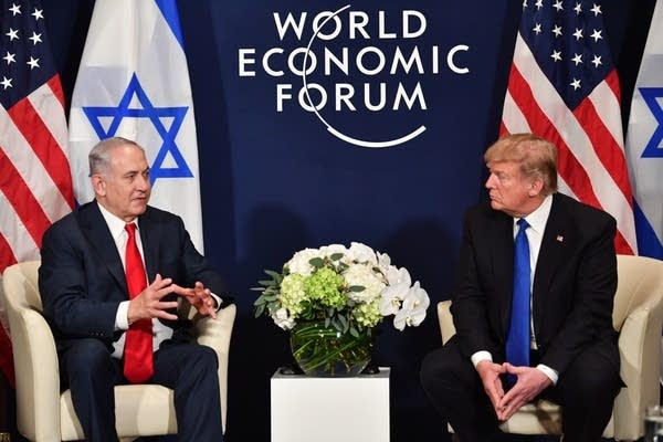 President Trump speaks with Israel Prime Minister Benjamin Netanyahu.