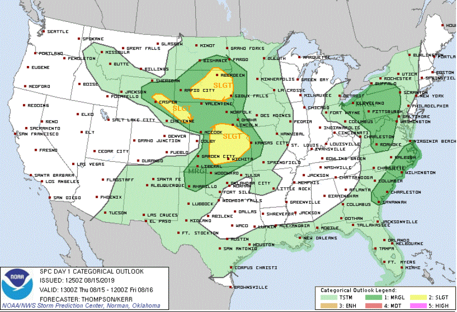 Severe weather outlook for Thursday into Thursday night