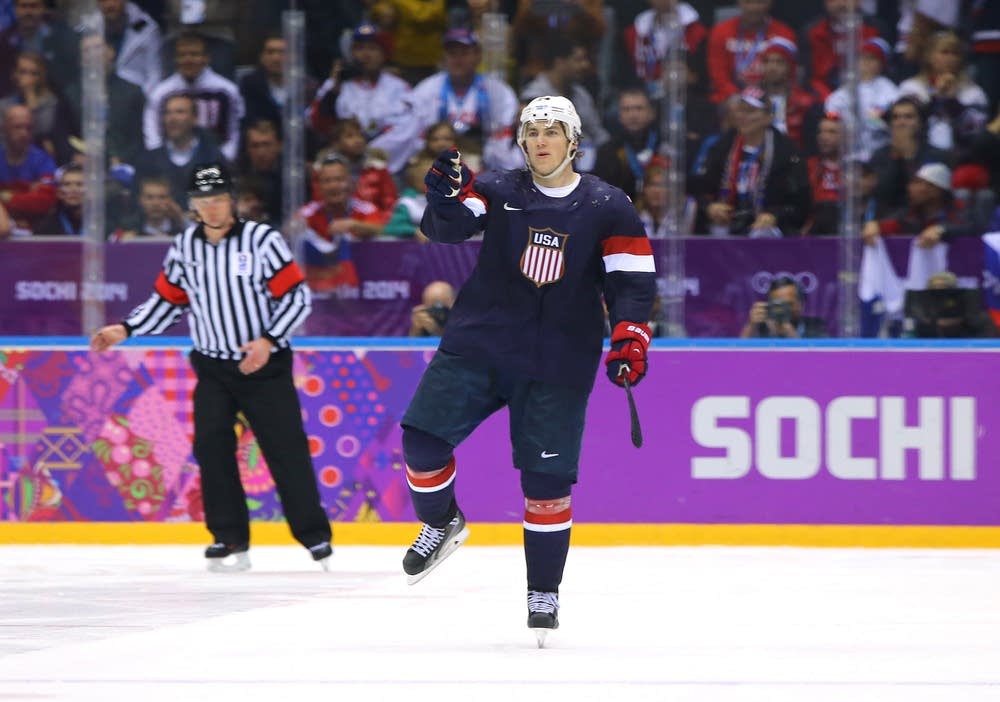 T.J. Oshie #74 of the United States