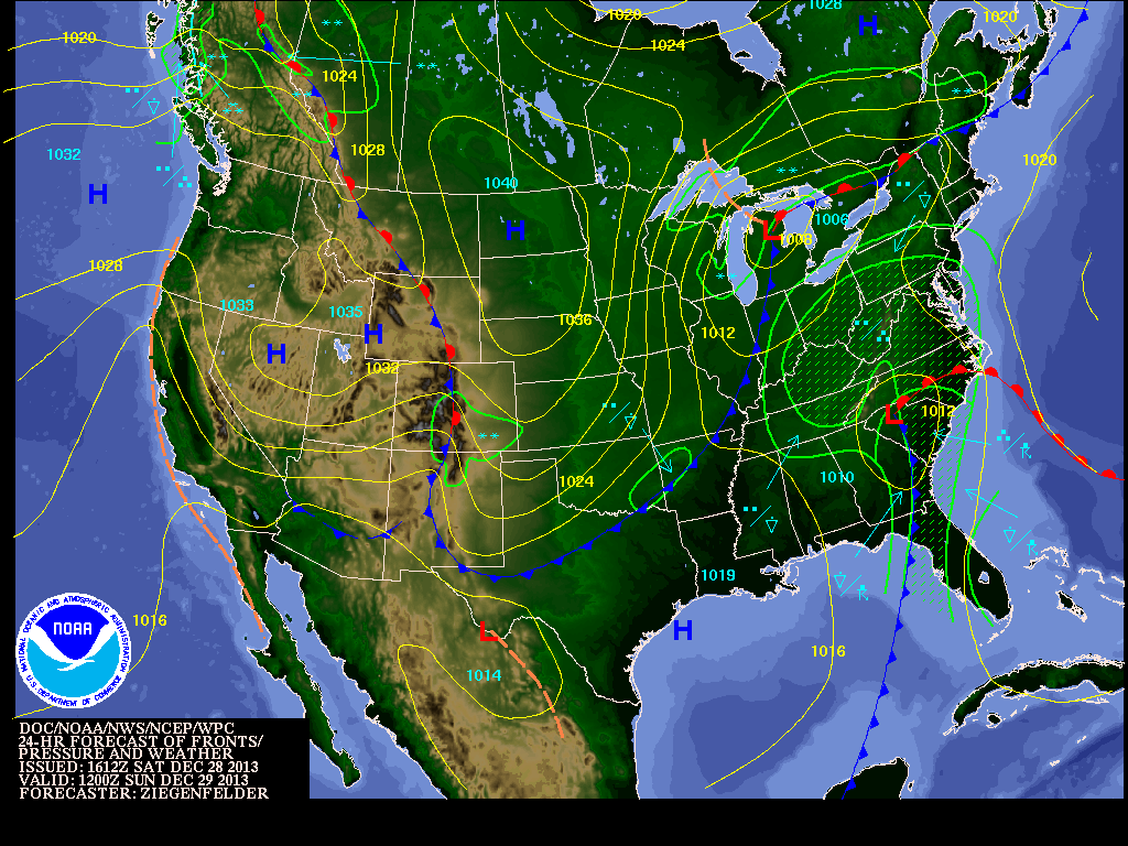 Surface weather map