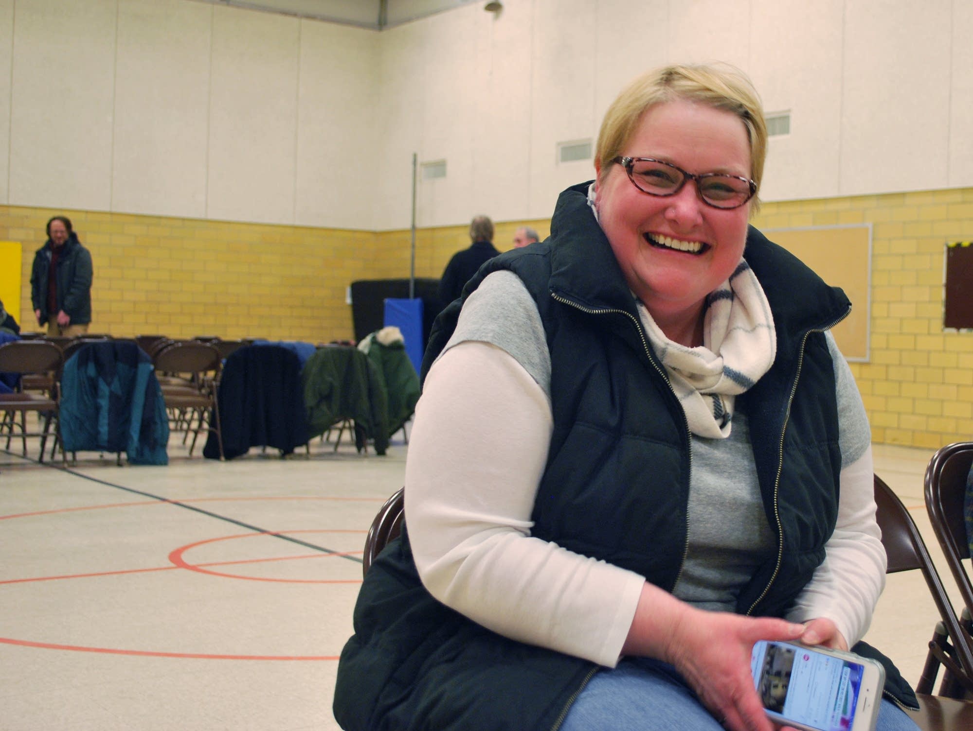 Michelle Klinger, one of seven people who came to a DFL caucus in Bemidji.