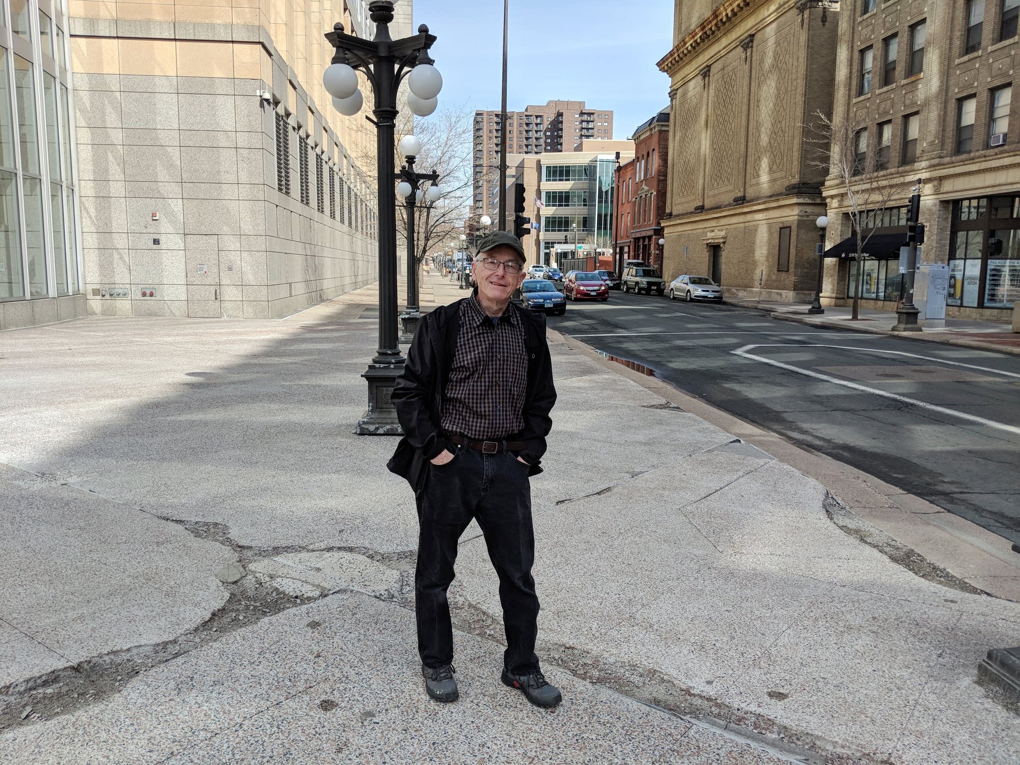 Jerry Mathiason stands on St. Peter Street.
