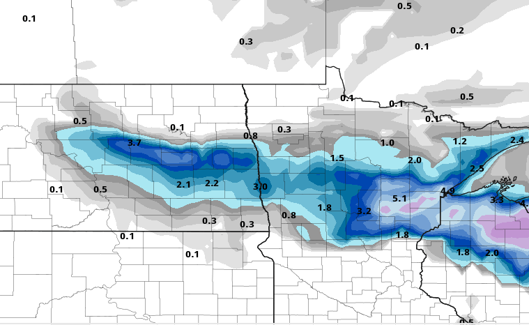 NOAA GFS snowfall output 2