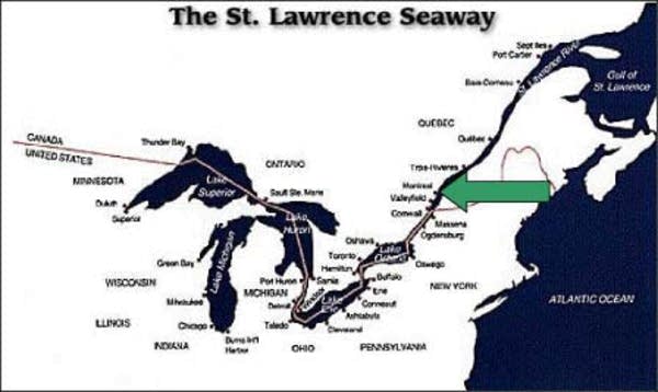 Map of the seaway