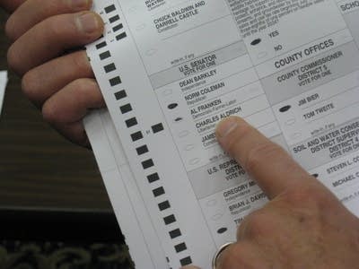 A challenged ballot in the U.S, Senate recount