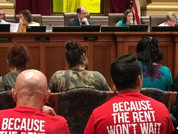 People pack the Minneapolis council chambers