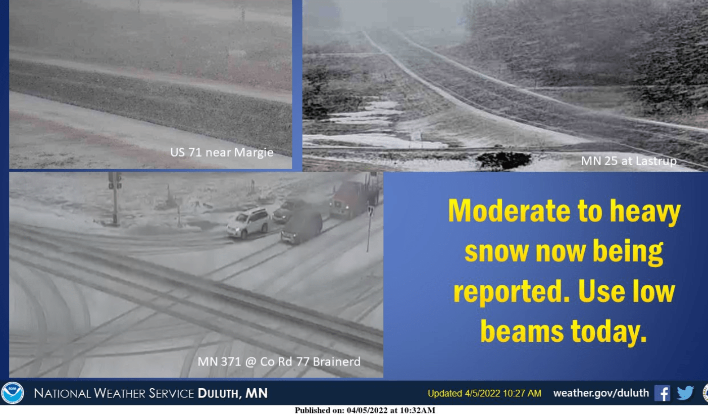 Snowy conditions up north