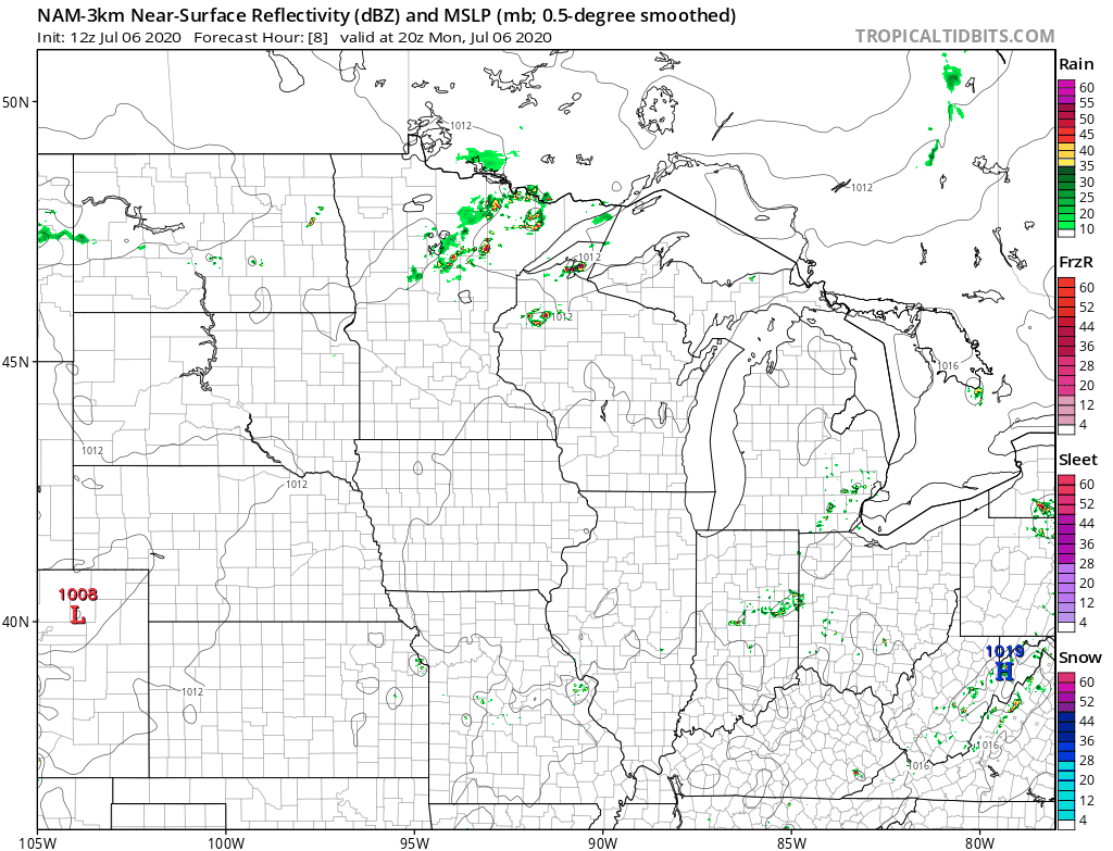 NOAA NAM 3 km model through midnight