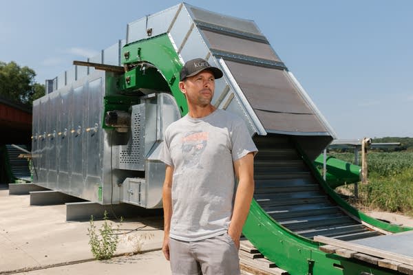 Hemp farmer Jeremy Saueressig stands for a portrait