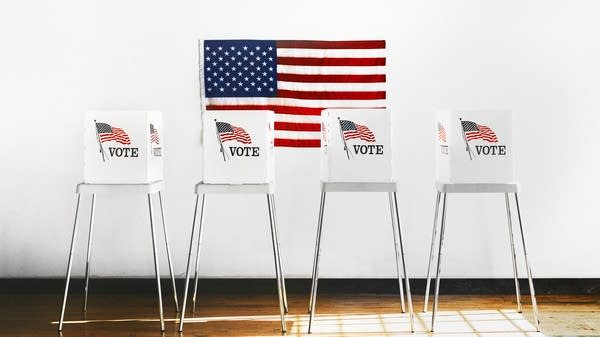 Ameican democracy voting booth