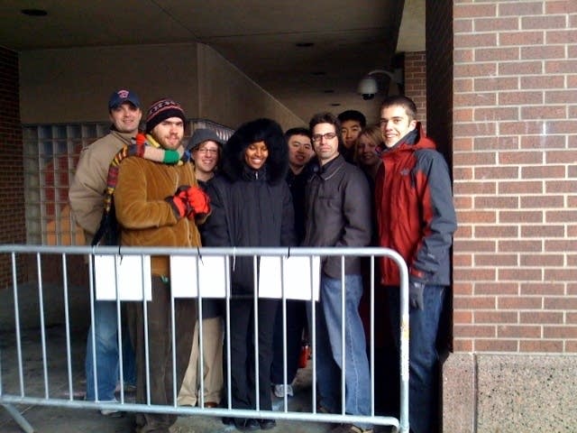 Crowd outside Target Center