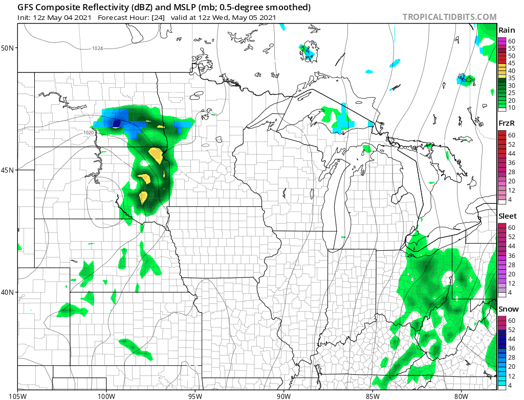 NOAA GFS model Wednesday