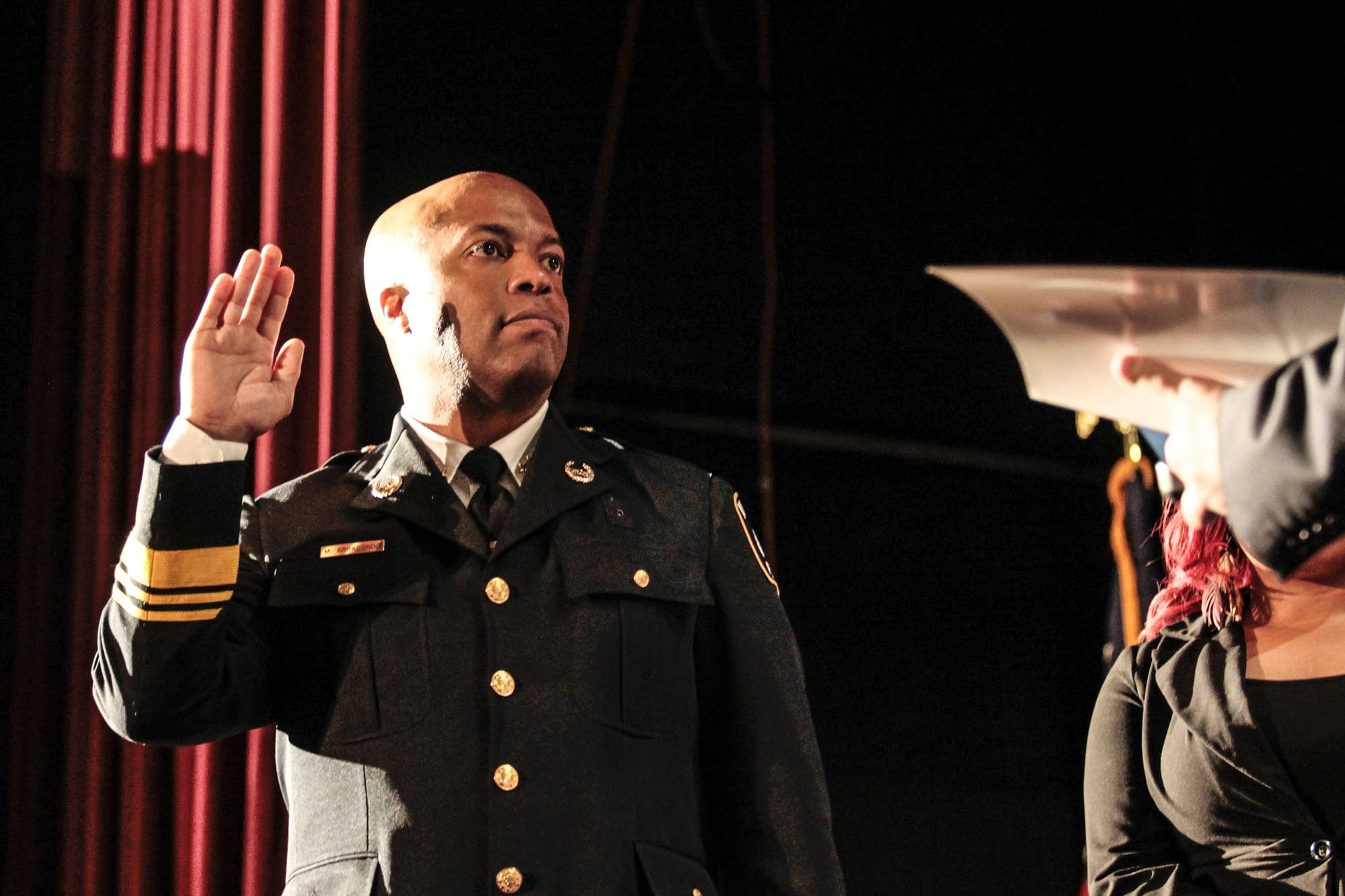 Chief Medaria Arradondo is sworn in at Sabathani Community Center.