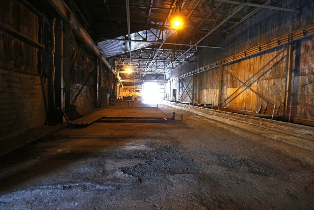 A storage building stands empty.