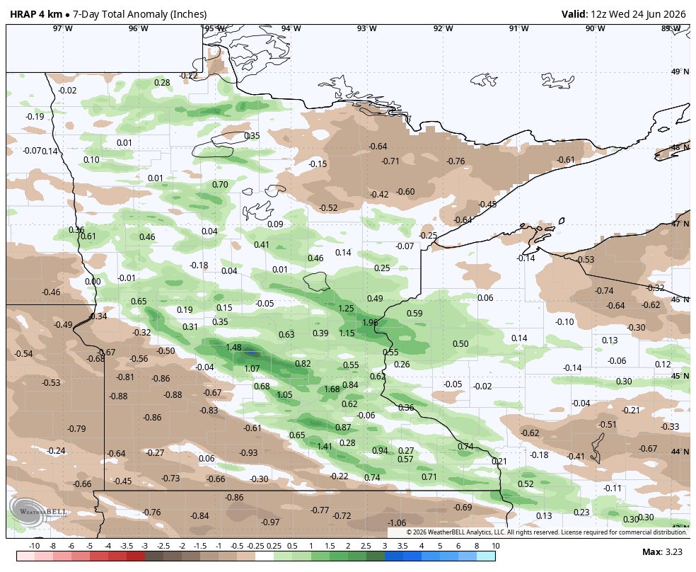 7-day precipitation anomaly