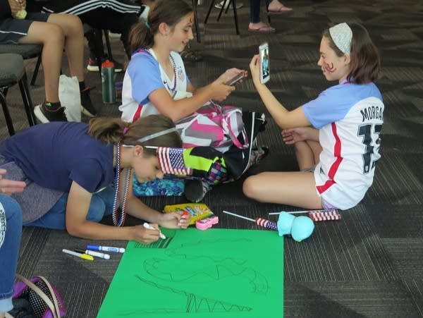 Fans watch a Women's World Cup game