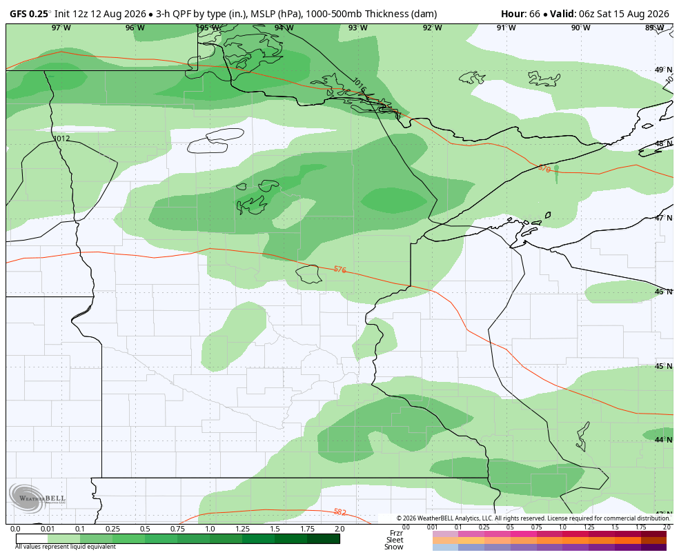 Saturday showers