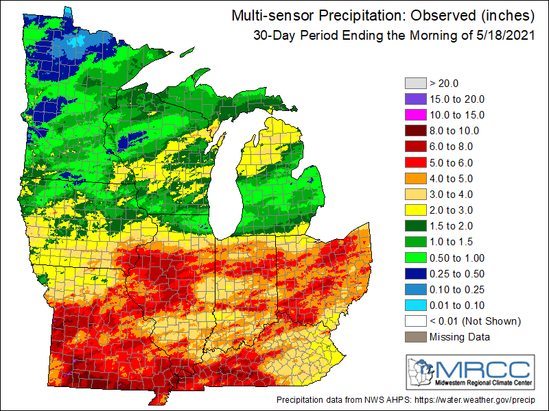 30-day precipitation