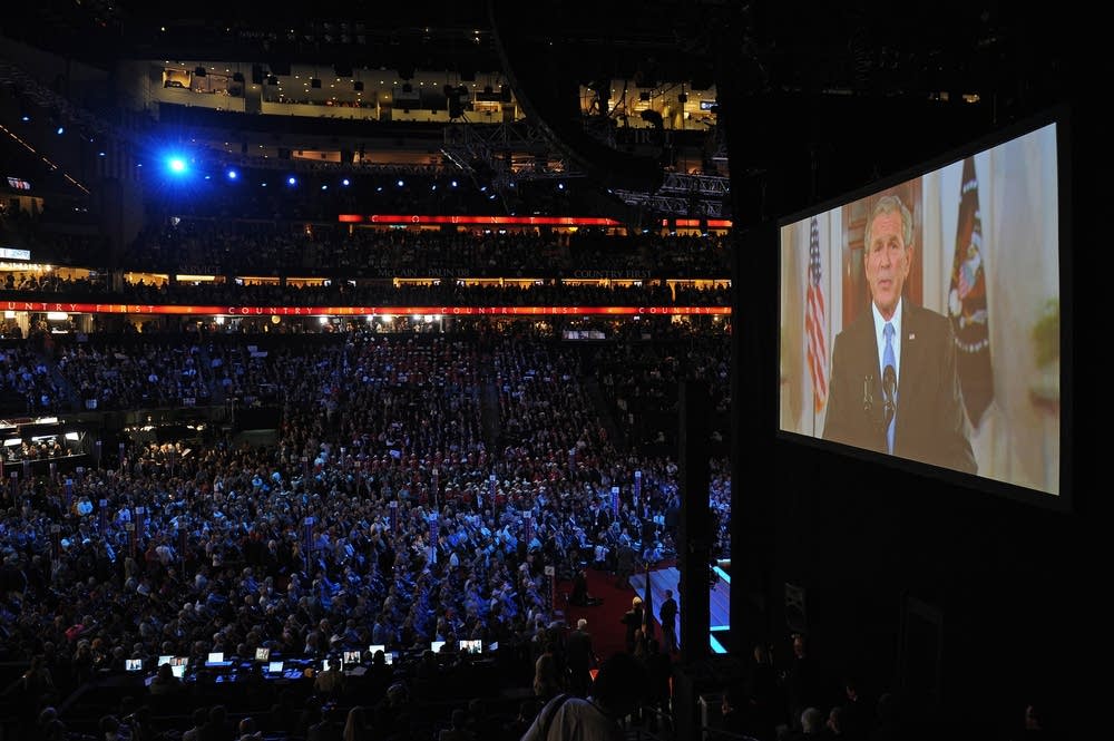 US President George Bush addresses the RNC