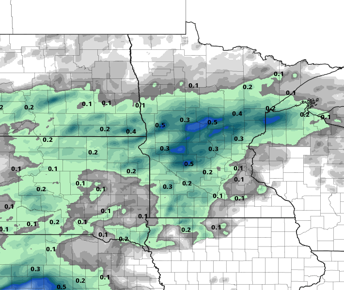 Afternoon, evening showers Tuesday; thunderstorm possible