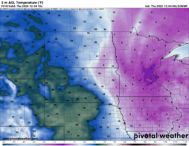 Temps through Thursday night