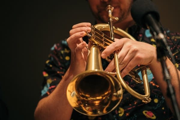 Jake Baldwin performs with Heart Bones in The Current studio.