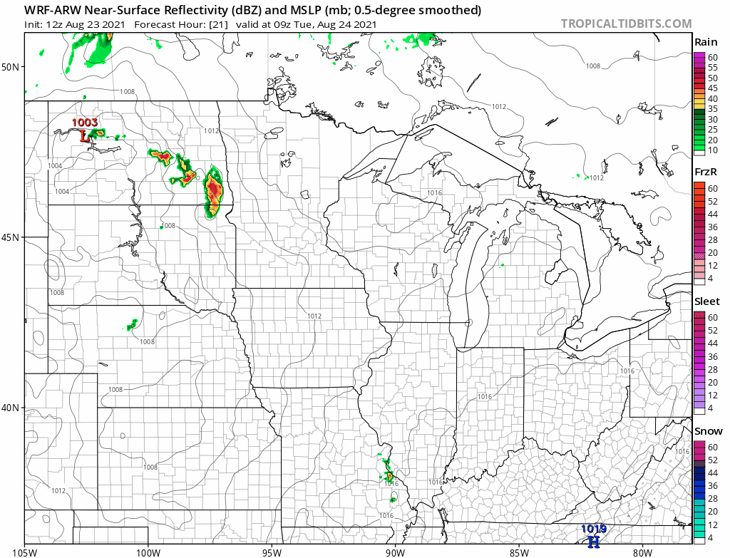 NOAA WRF model 4 am to 4 pm Tuesday