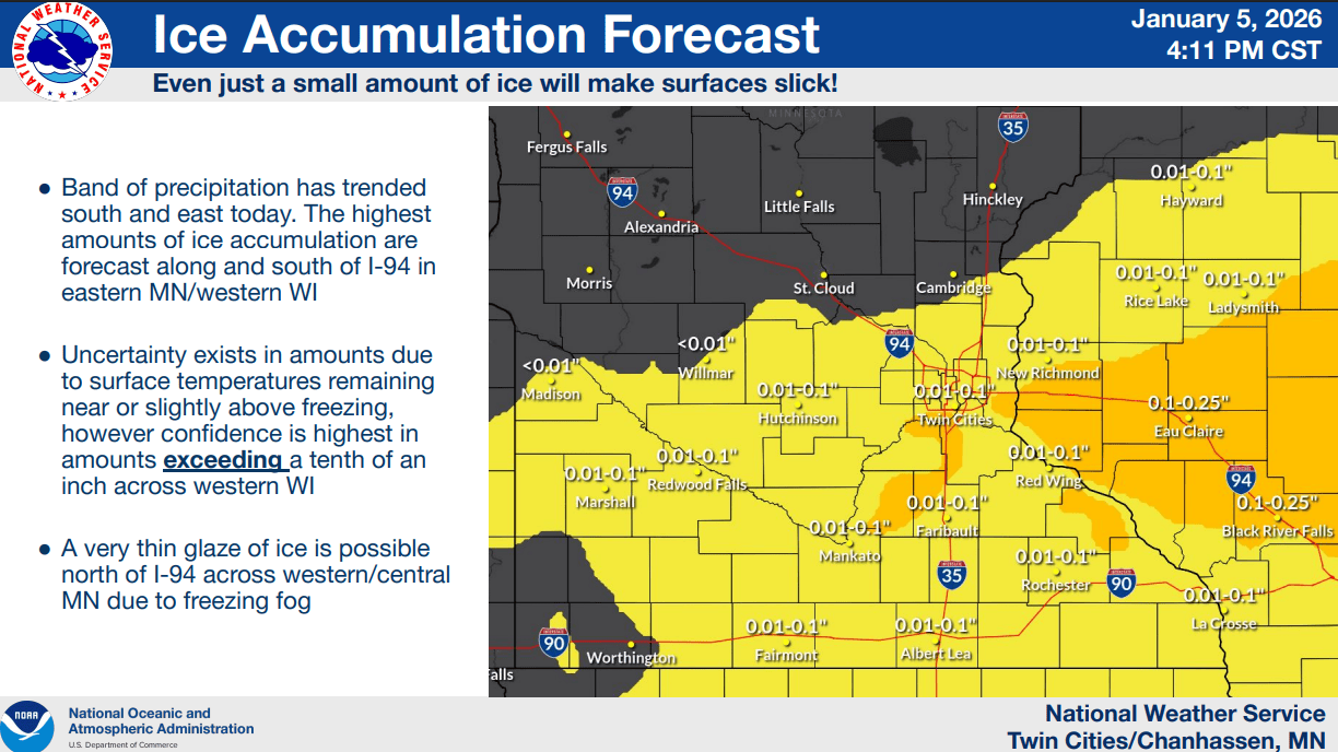 Forecast ice accumulations
