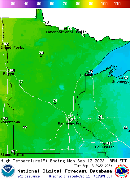 Sunny Monday, temperatures gradually warm through the week