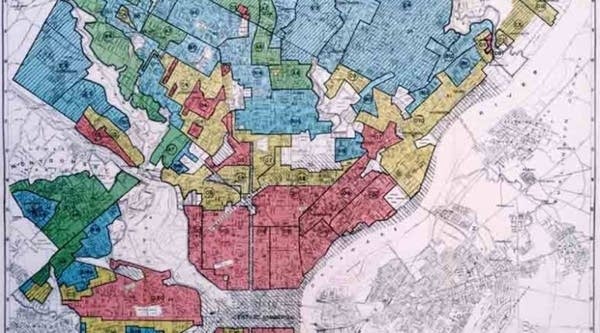 A 1937 map of Philadelphia shows redlining of neighborhoods.