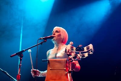 Christy Costello and band performing on stage