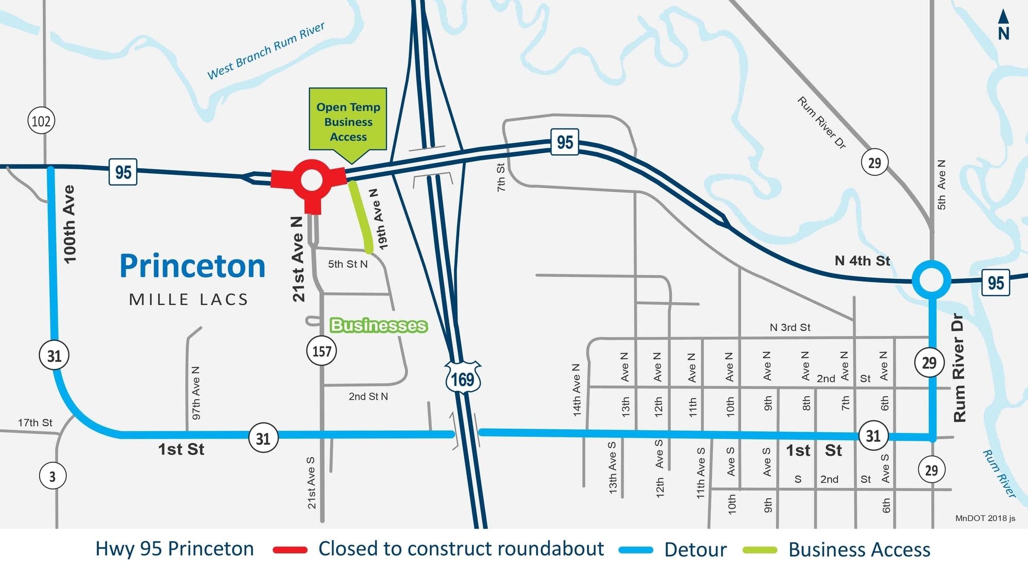 Highway 95 Princeton roundabout construction