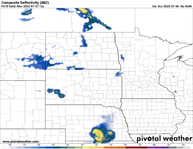 Forecast precipitation Monday 7 a.m. to Tuesday 7 a.m.