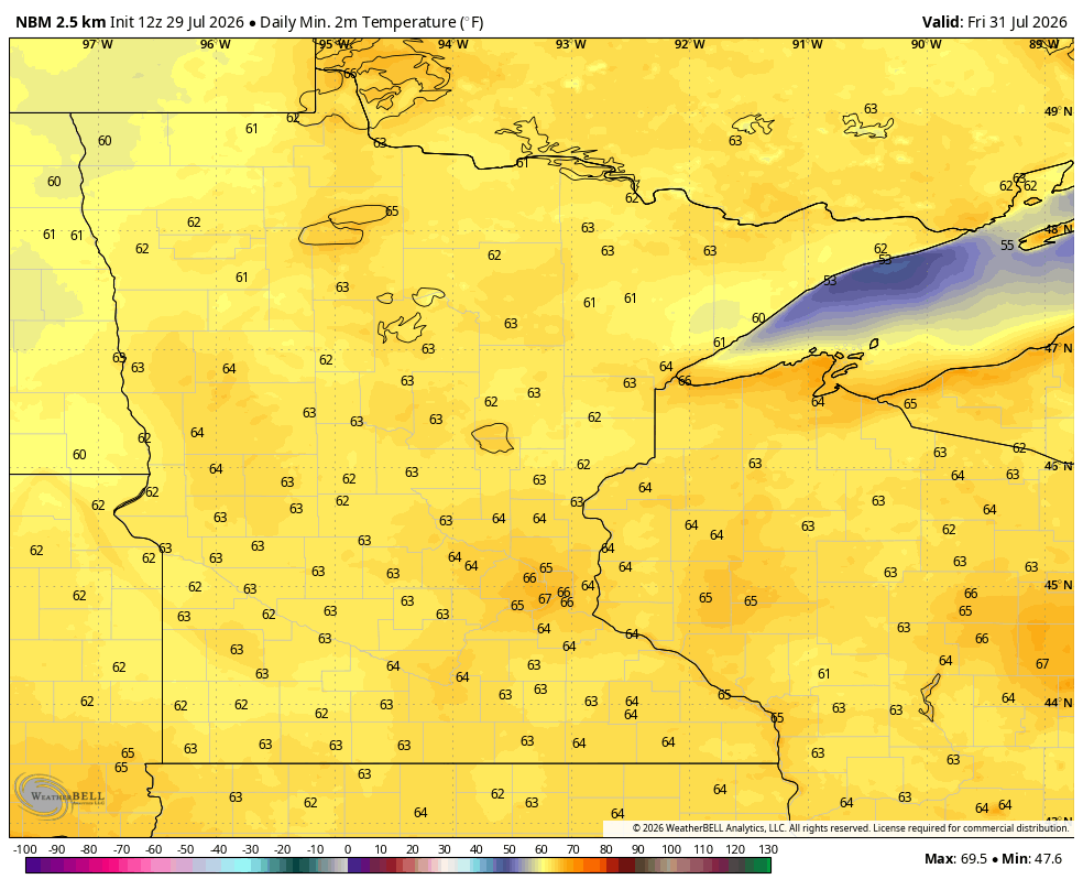 Low temps tonight